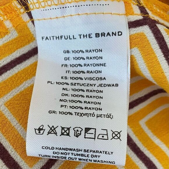 Faithfull The Brand Audrina Orange & Purple Crepe Mini Dress NWT Size 12 Large - Picture 6 of 7